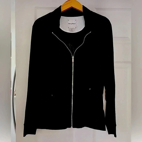 Tommy Bahama Pineapple Full Zip, Light weight sweater, Color; Black Size; XS - Picture 1 of 4